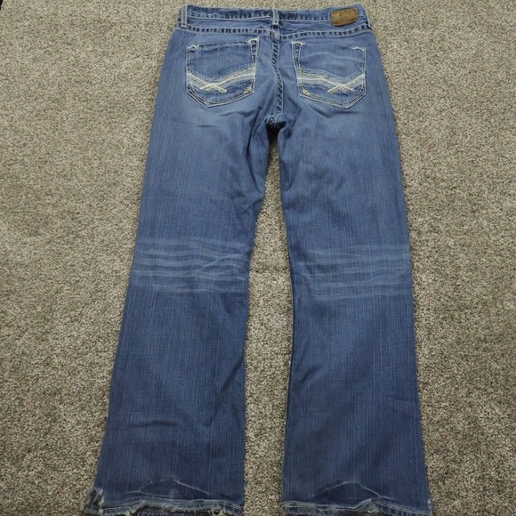 buckle Jeans mens 34X31 tyler Blue Denim Straight Leg Distressed - Picture 2 of 16